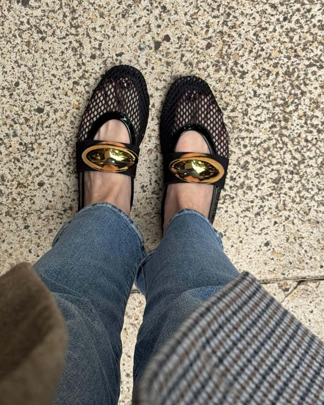 Michaela Gold Stud Flat