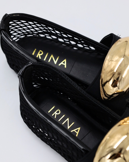 Michaela Gold Stud Flat