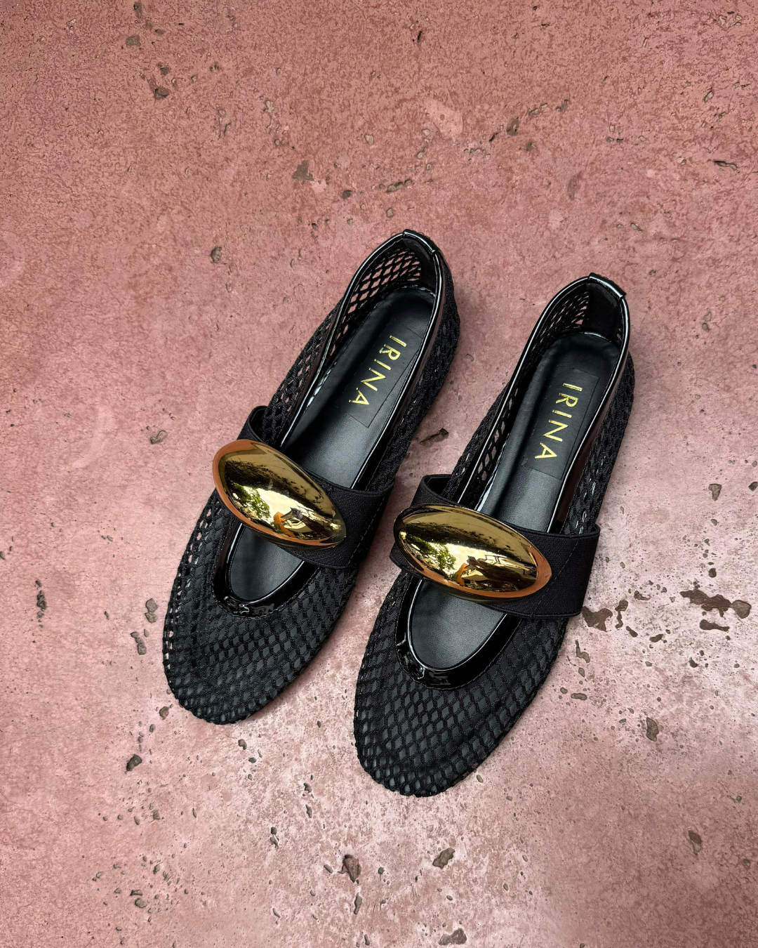 Michaela Gold Stud Flat